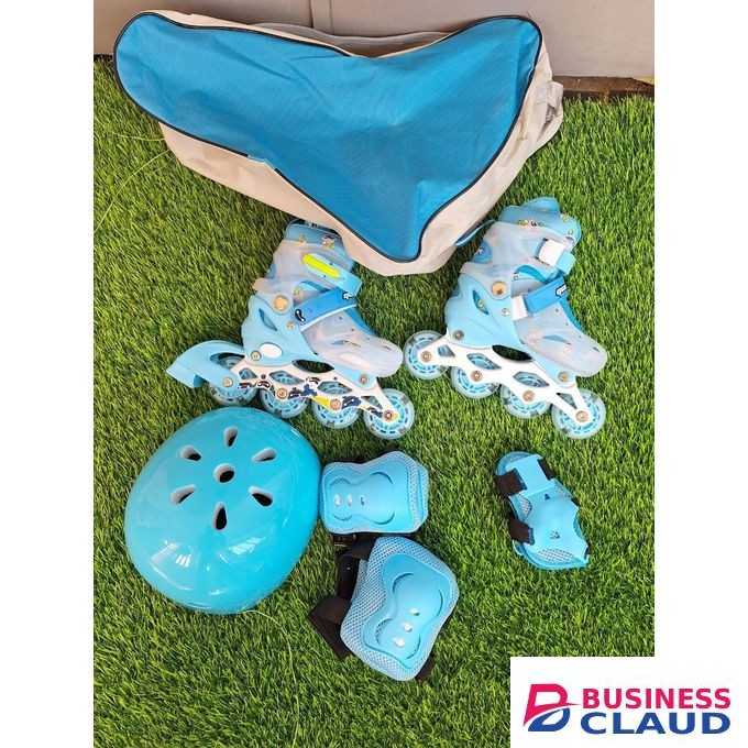 Rubber Wheels Roller Skates with Helmet and Guards