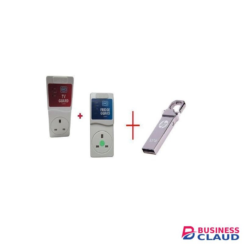 Mk Electric Fridge Guard + TV Guard + FREE 32 GB HP Flash Disk