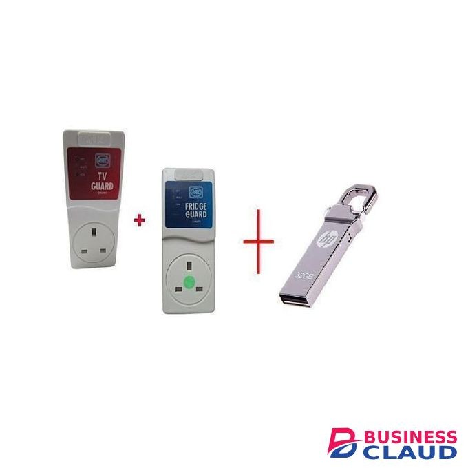 Mk Electric Fridge Guard + TV Guard + FREE 32 GB HP Flash Disk