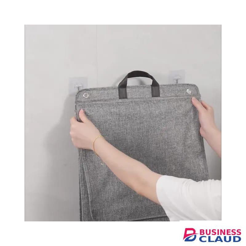 Foldable Adhesive Laundry Basket Hamper With Handle and Stickers