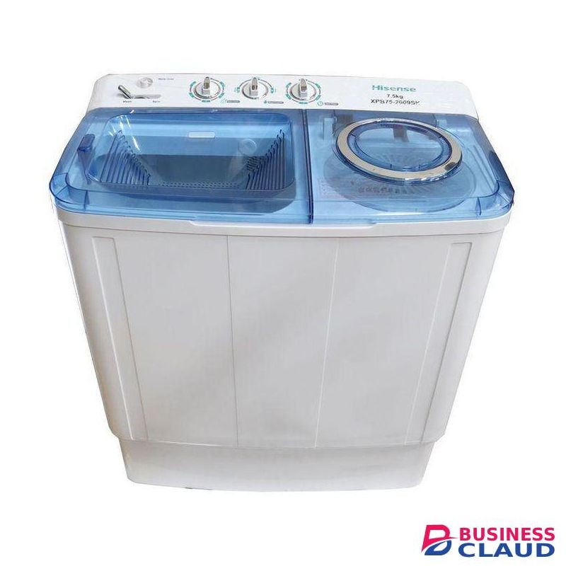 Hisense 7.5KG Twin Tub Washing Machine-Top-Load,White+2 Years Warranty.