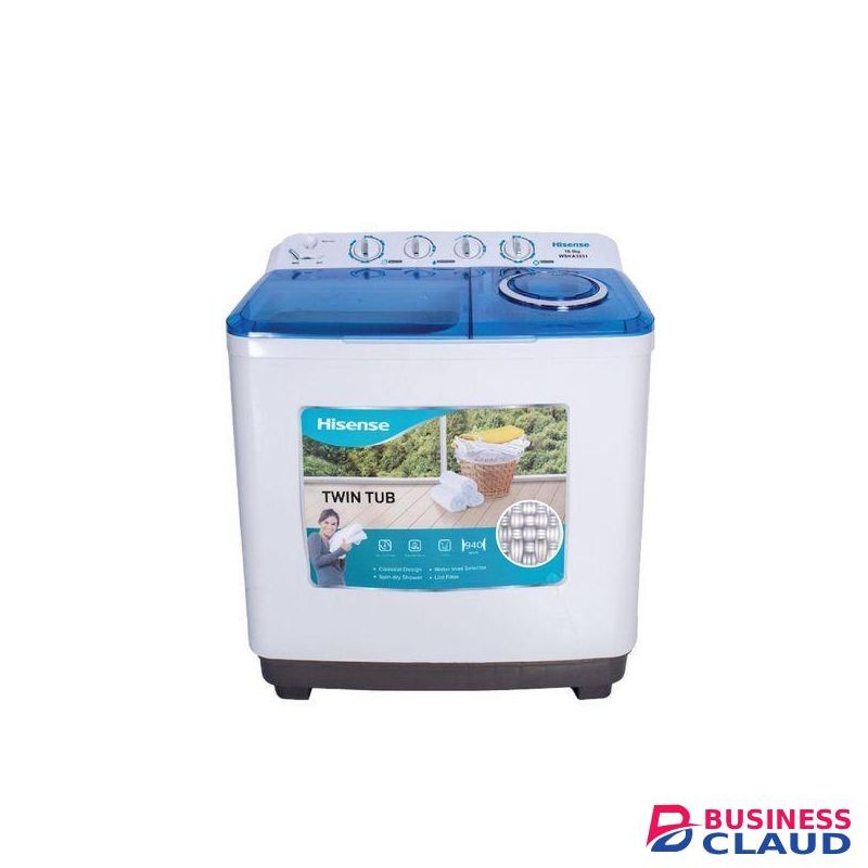 Hisense Twin-Tub Top Load Washing Machine-7.5Kg+2 YEARS WARRANTY
