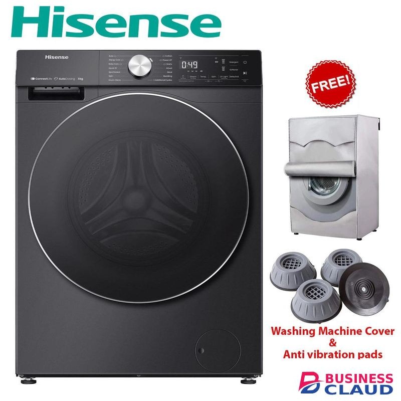 Hisense WF3S1243BT Front Load Washing Machine, 12KG+FREE GIFTS (2YRs WRTY)