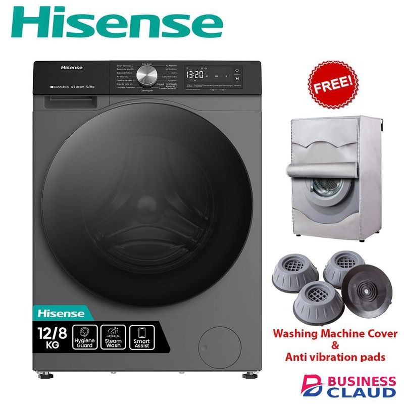 Hisense 12/8KG Front Load Washer Dryer – Energy Saving Model+FREE GIFTS