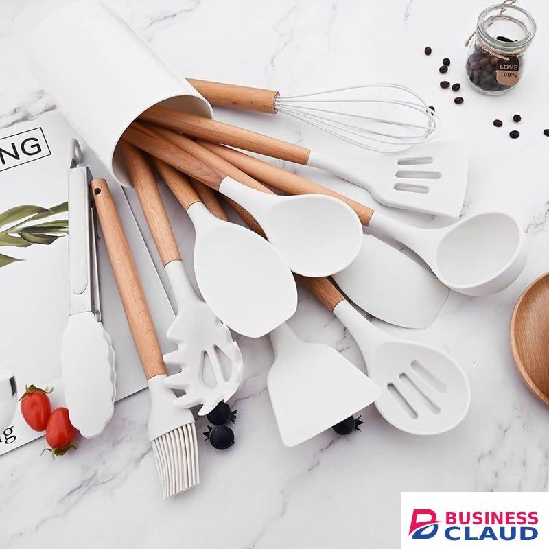 12pcs Silicone Spoons With Organizing Tin