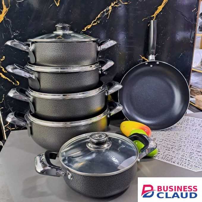 JP Non-stick Cookware 5pots 5lids Nonstick ,granite Perfect For Tea/light Meals