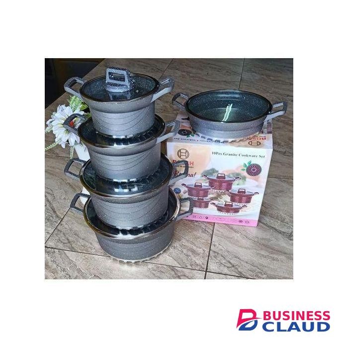 Bosch 10-Piece Heavy Granite Nonstick Cookware Set – Premium Sufurias for Effortless Cooking