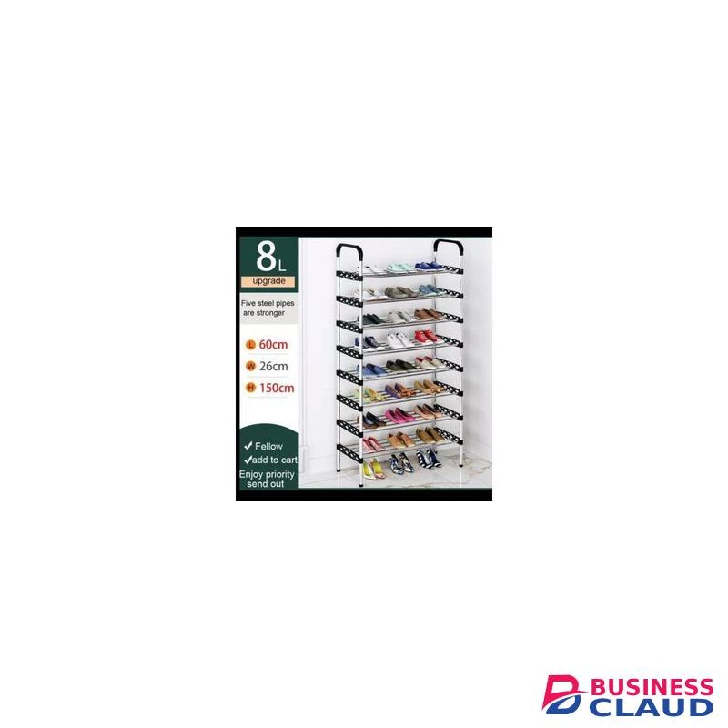 8Tier Metallic Shoe Rack