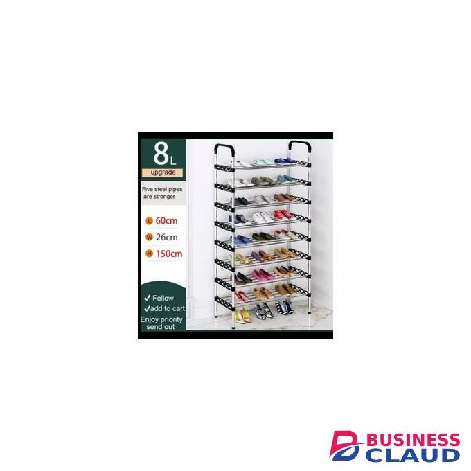 8Tier Metallic Shoe Rack