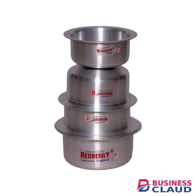 Redberry 4pcs from size 12 to 15 Premier Range of Aluminium Cooking Pots Set Stainless steel Sufurias