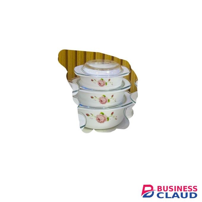 3pcs glass casserole