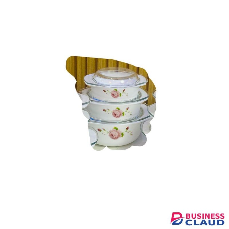 3pcs glass casserole