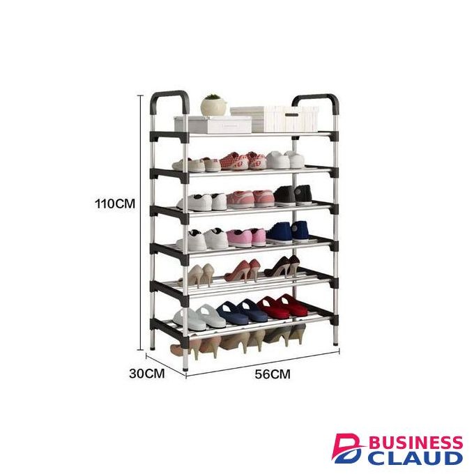 6 Tier Metallic Shoe Rack