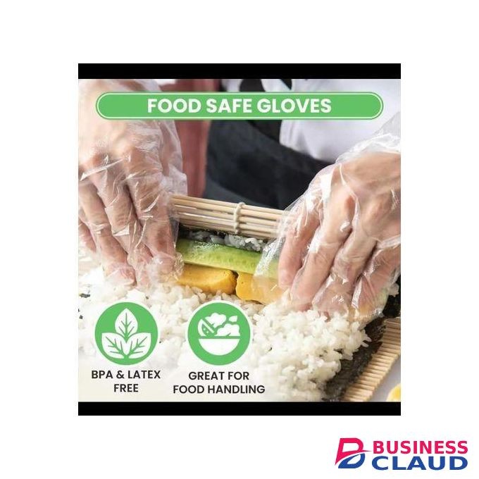Disposable Gloves Plastic Gloves Disposable Latex Free For Food Prep Kitchen Cooking Translucent Gloves