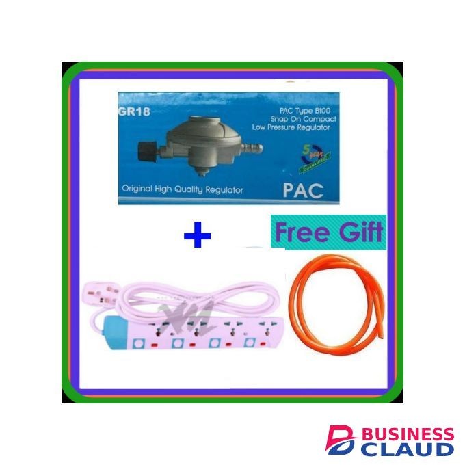 Pac 6Kg Gas Regulator + Free Gas Delivery Hose Pipe +Gift.