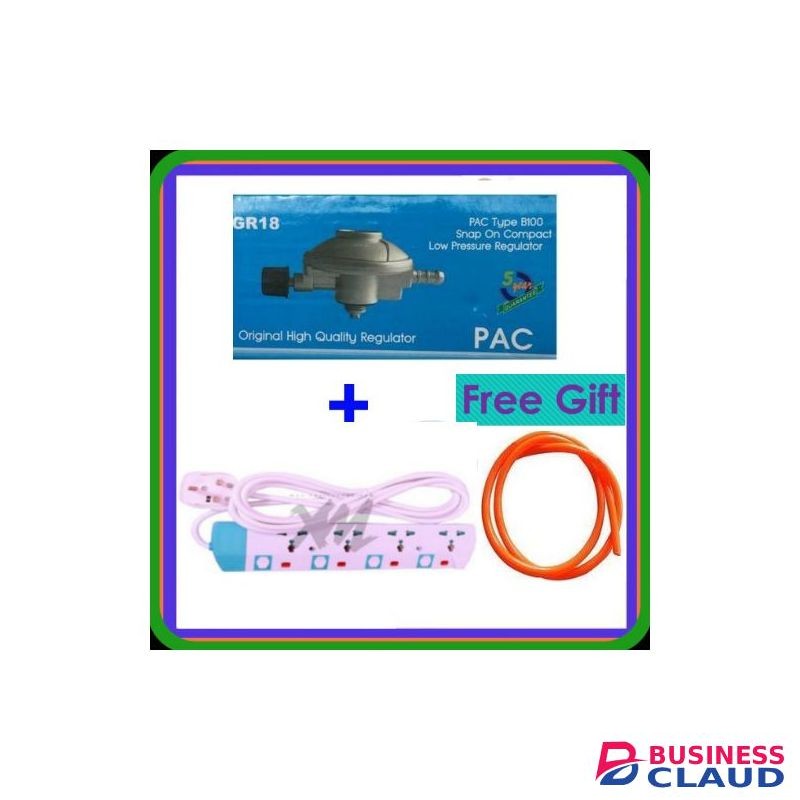 Pac 6Kg Gas Regulator + Free Gas Delivery Hose Pipe +Gift.
