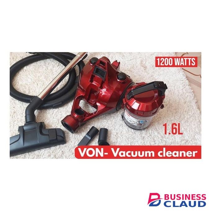 VON VAVC-16DMR Dry Bagless Vacuum Cleaner, 1.6L, 1200W - Red (1YR WRTY)