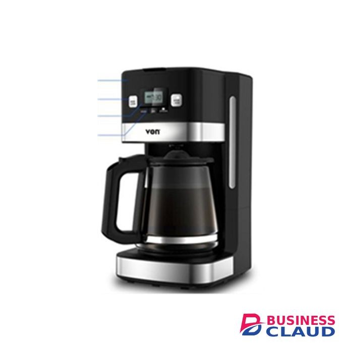 VON VCMD-901DK Drip Coffee Maker - 1.8L Glass Jar - Black (1YR WRTY)