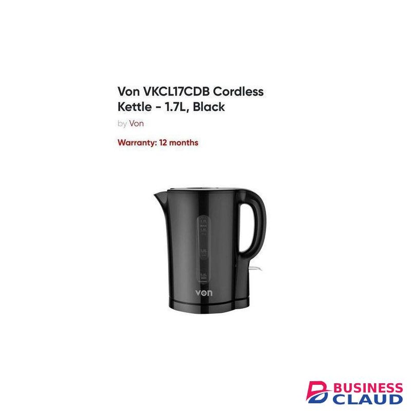 VON VKCL17CDB Cordless Kettle 1.7litres