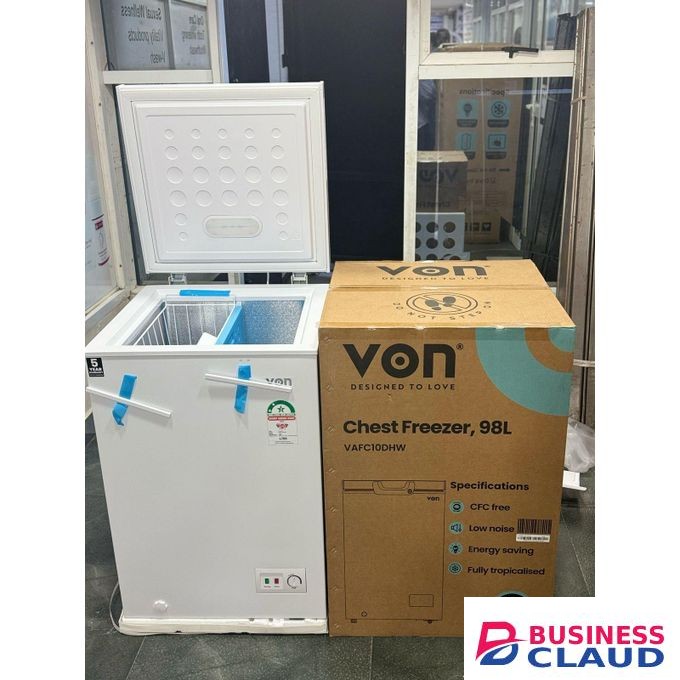 VON 98 L CHEST FREEZER ,WHITE INNER