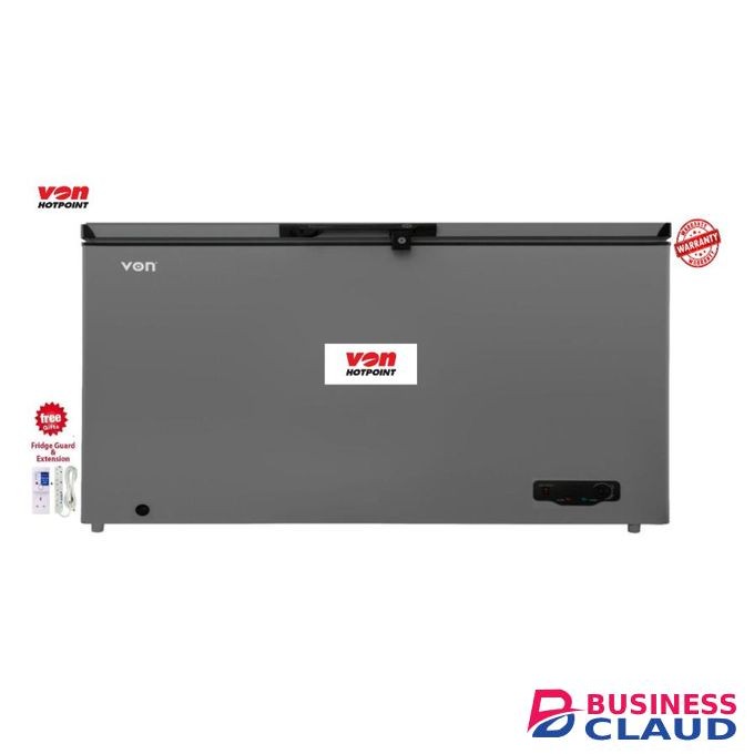 VON Chest Freezer, 505L Total Capacity, Fully Tropicalized, Fast Freezer With Front Defrost Drainage WITH FREE GIFTS