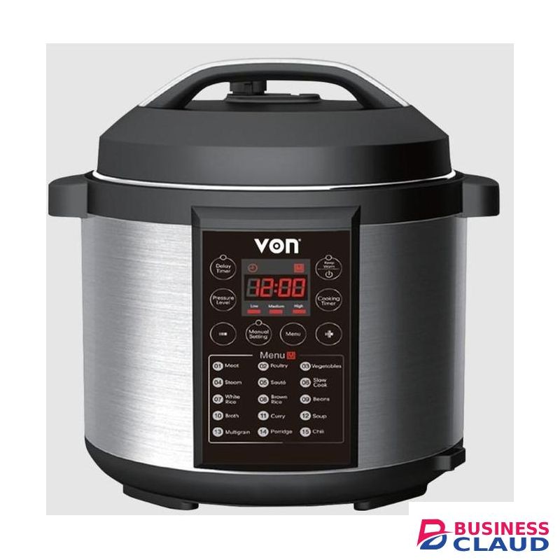VON VSCP60MMX Electric Pressure Cooker 6L – 1000W Multi-Function Smart Cooker (1 Year Warranty)