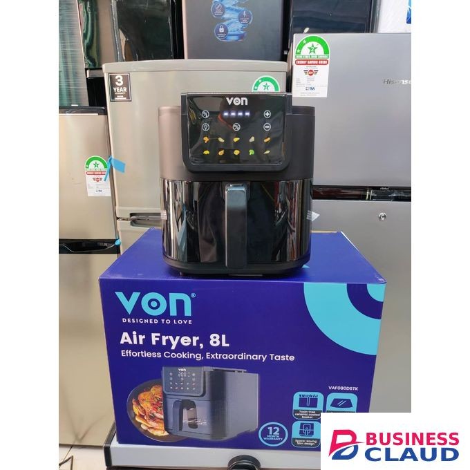 VON Digital Air Fryer – 8L Slim Design