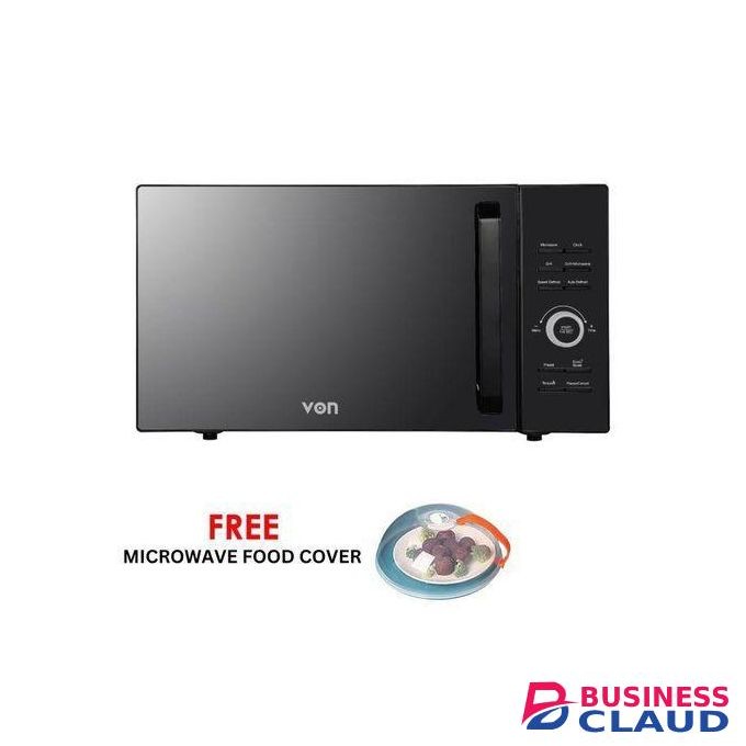 VON Digital Grill Microwave Black Extra Large Cavity Space Strong Glass Door End Signal