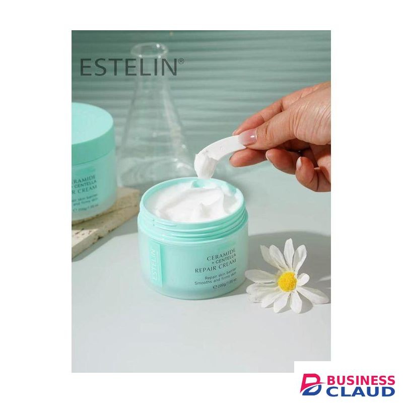 ESTELIN Repair Cream 200g, skin-strengthening moisturizer that combines Ceramides to rebuild the skin's protective barrier with Centella Asiatica