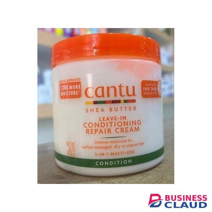 Cantu SHEA BUTTER LEAVE-IN CONDITIONING REPAIR CREAM.