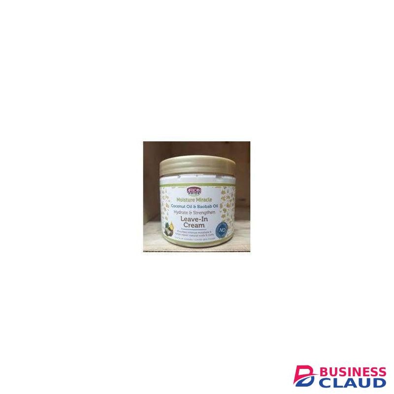 AFRICAN PRIDE Moisture Miracle Coconut Oil & Baobab Oil Hydrate & Strengthen Leave – In Cream