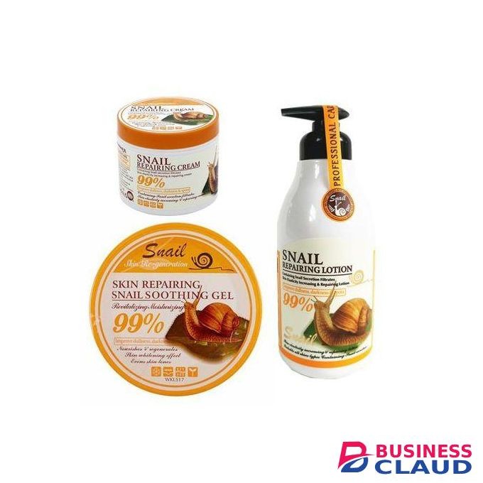Fruit Of The Wokali Snail Soothing Gel+ Repairing Cream +Lotion Combo