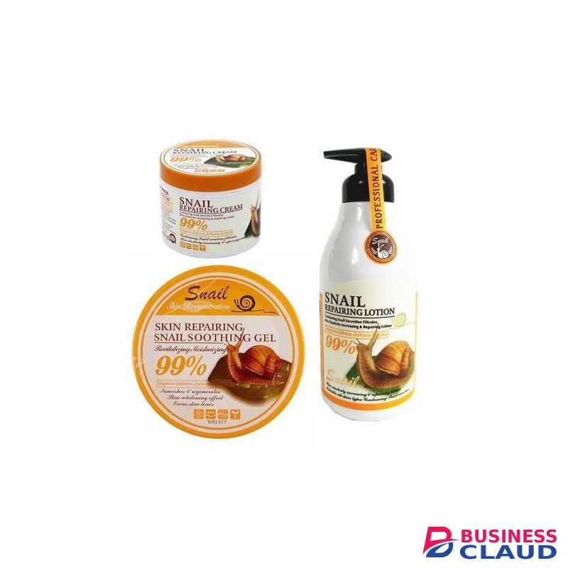 Fruit Of The Wokali Snail Soothing Gel+ Repairing Cream +Lotion Combo