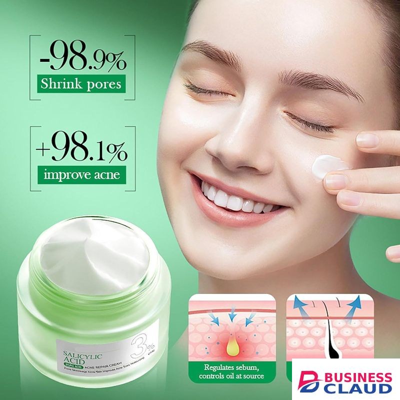 SADOER Salicylic Acid Acne Cream - 3% BHA Spot Cream For Acne - Blackhead Remover - Dark Spot Remover For Face - Scar Removal Cream - Moisturizing Face Cream