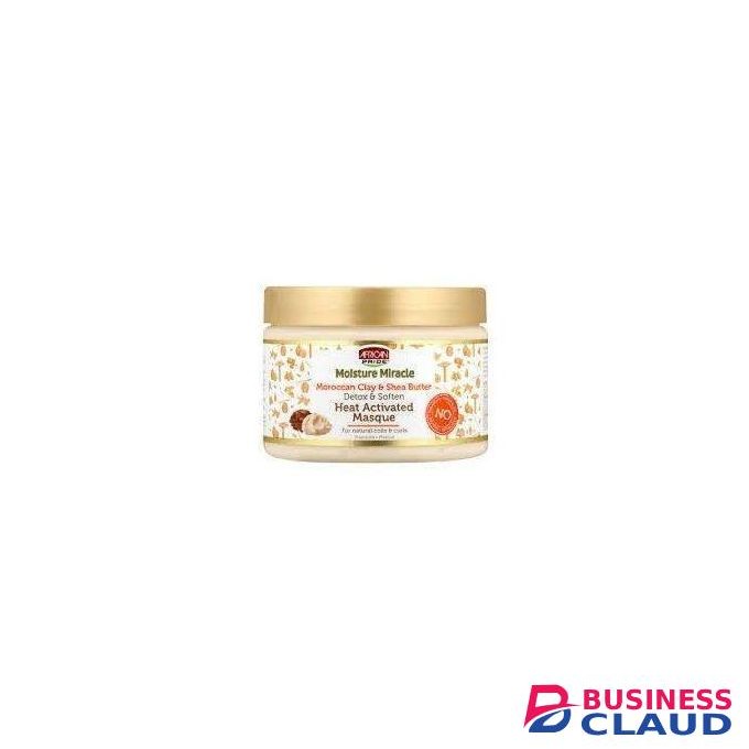 AFRICAN PRIDE Moisture Miracle Moroccan Clay & Shea Butter Detox And Soften Heat Activated Masque