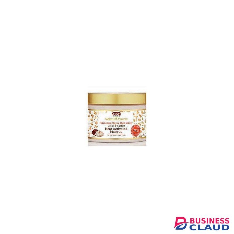 AFRICAN PRIDE Moisture Miracle Moroccan Clay & Shea Butter Detox And Soften Heat Activated Masque