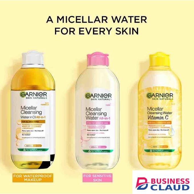 Garnier Micellar Water with Vitamin C, Facial Cleanser & Makeup Remover, Brightening & Hydrating, For All Skin Types, Vegan, Cruelty Free, 13.5 Fl Oz (400mL)