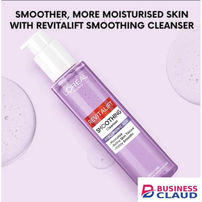 L'Oréal Revitalift Filler Smoothing Face Wash Cleanser, Infused with Hyaluronic Acid, Skin Feels Moisturized, Refines Skin Texture, Visibly Smooths SKin, 150ml