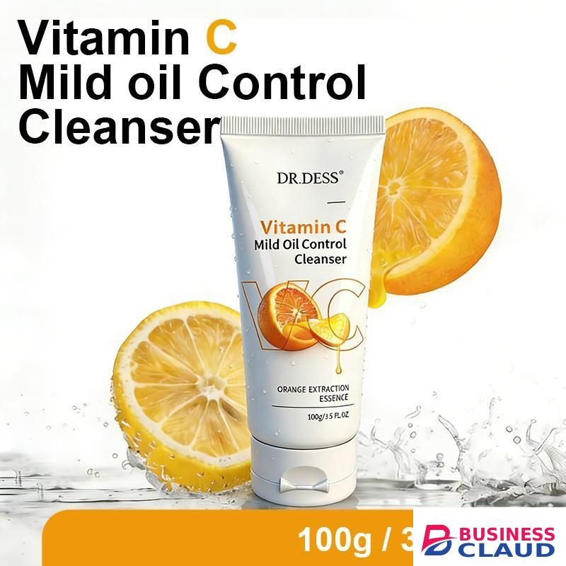 DR.DESS Vitamin C Face Cleanser - Skin Care Cleaner Shrink Pore Deep Cleaning Care Skin Rejuvenation moisturizing Face Wash Oil Control 100g