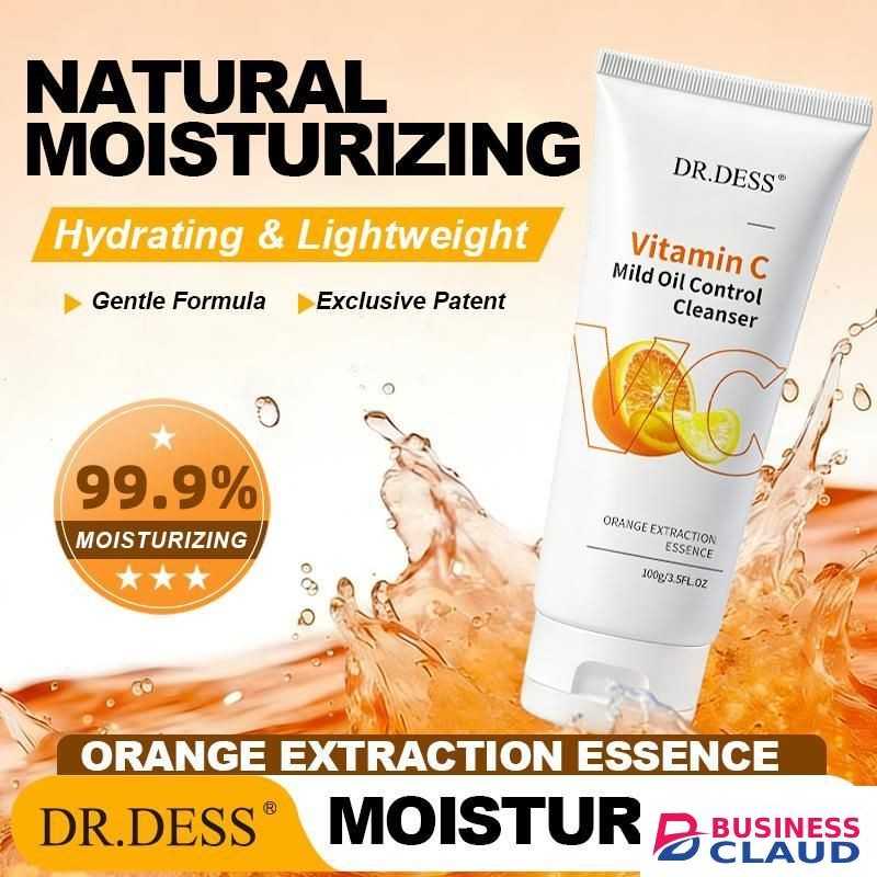 DR.DESS Vitamin C Face Cleanser - Skin Care Cleaner Shrink Pore Deep Cleaning Care Skin Rejuvenation moisturizing Face Wash Oil Control 100g