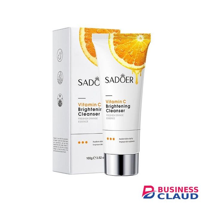 SADOER Vitamin C Brightening Cleanser Clears Pores Fights Acne Oil Control Face Foaming Wash