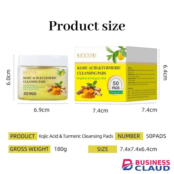 MOOYAM KOJIC ACID AND TURMERIC CLEANSING PADS 50 PADS