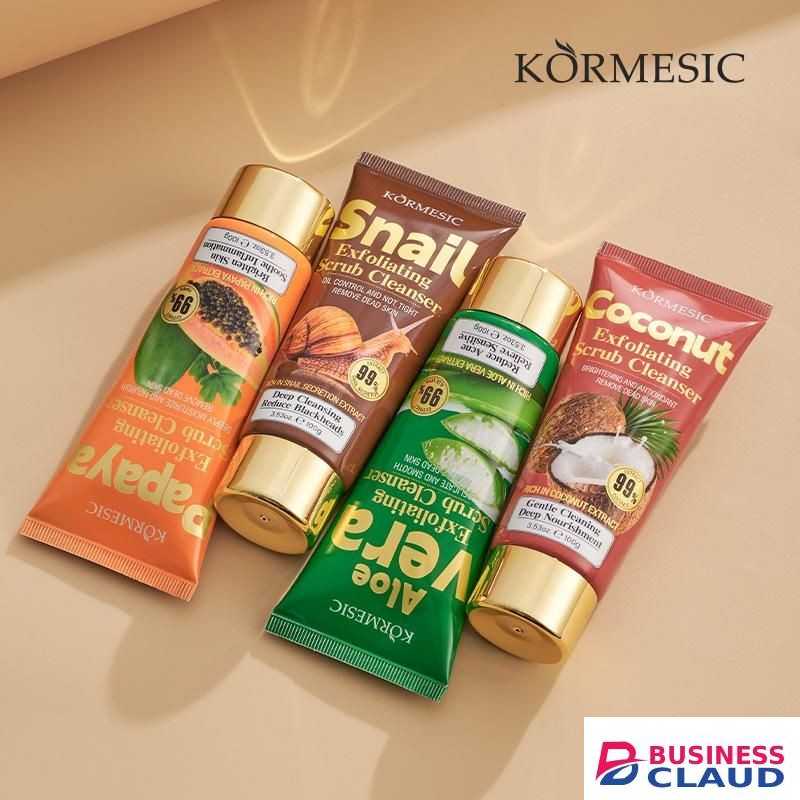 KORMESIC Aloe Vera Face wash Exfoliating Scrub Cleanser Reduces Acne removes dead skin