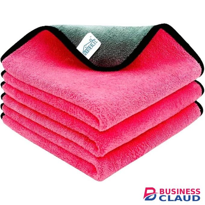 Multipurpose Microfiber Cleaning Cloth - Highly Absorbent -Soft & Lint Free Multi-Colour Towels for Baby, Hands, Home, All Vehicles Bike, Car, (Pack of 3, 30 x 40 cm)