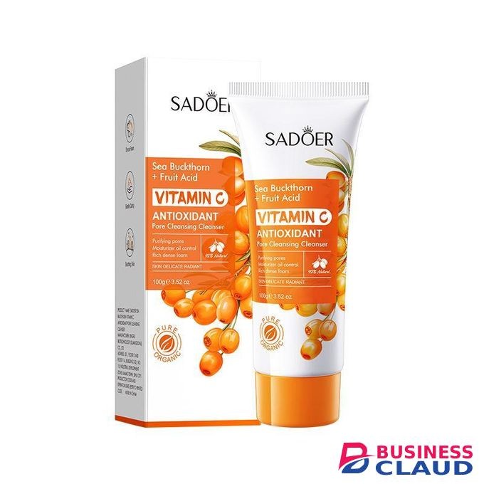 SADOER Vitamin C Pore Cleansing Cleanser, Anti Oxidant Sea Buckthorn and Fruit Acid Cleanser
