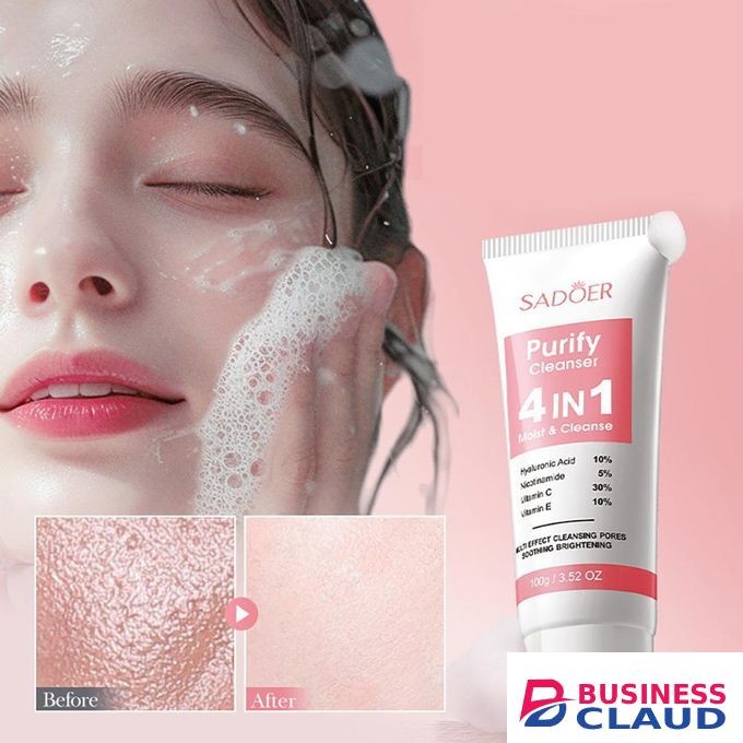 SADOER 4 in 1 Purifying Cleanser, Pore Cleansing, Soothing Brightening Cleanser