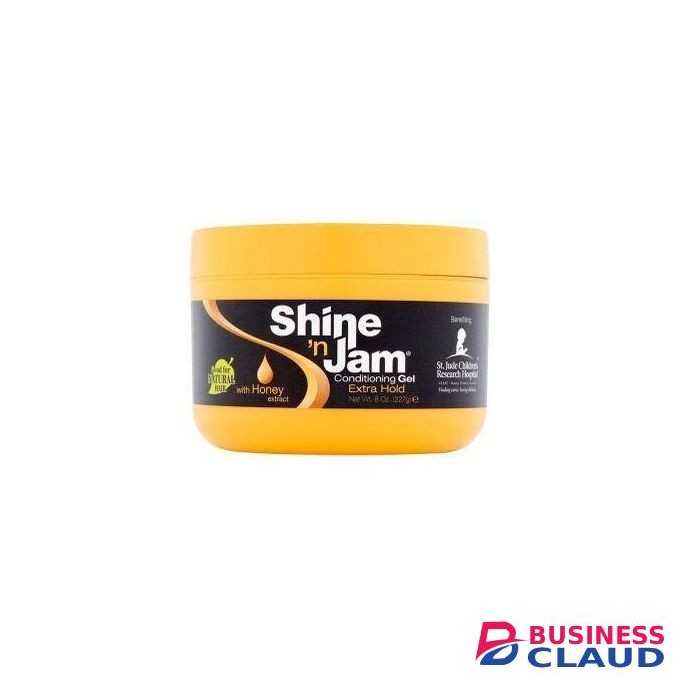 Ampro Shine 'n Jam Conditioning Gel Extra Hold – 8oz - Non-Flaking Edge Control for Braids, Twists, Natural Hair -Alcohol-Free, Moisturizing Gel for All Hair Types