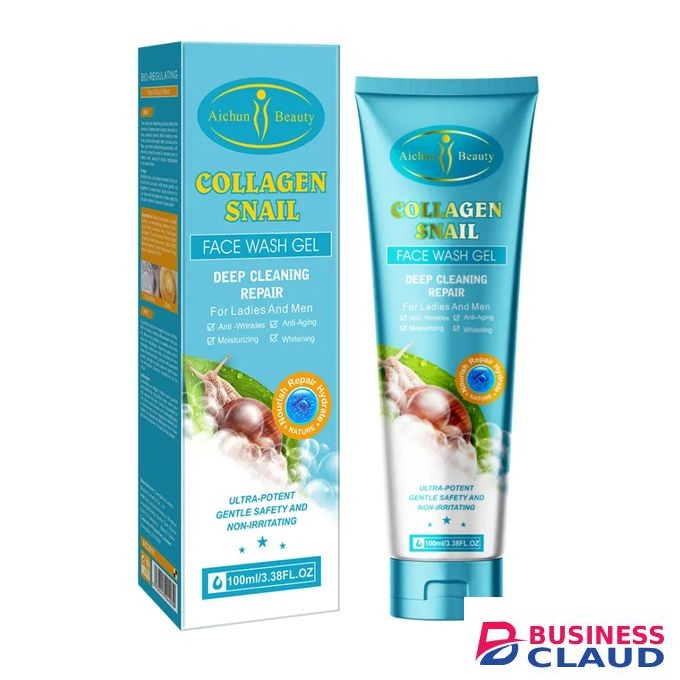 Aichun Beauty Best Selling Natural Deep Cleansing Moisturizer Collagen&snail Face Wash Gel 100ml