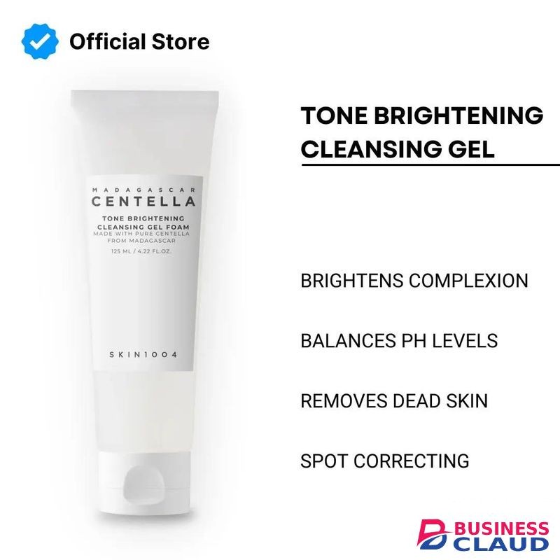 SKIN1004 Madagascar Centella Tone Brightening Cleansing Gel Foam With Niacinamide. Deeply Cleanses, Exfoliates, Brightens, Fades Spots, Leaves Skin With Natural Glow, Removes Dead Skin Cells & Improves Moisture
