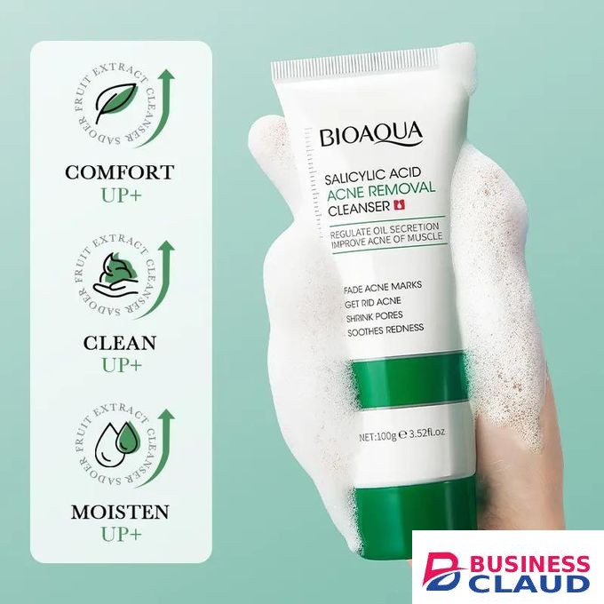 Bioaoua Salicylic Acid Acne Removal Cleanser, Face Cleanser, Shrink Pores , Oil Control